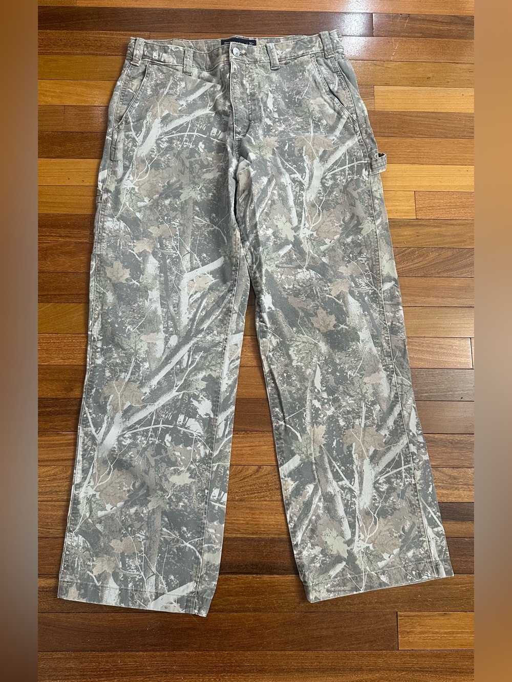 Abercrombie & Fitch Camo Carpenter Pants 33 Brown Fatigue Y2K 33x32 Mens 90s